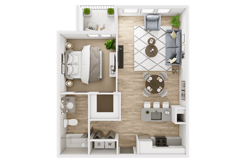 1 bed 1 bath A at The Viridian Apartments, Greenwood Village, CO, 80111